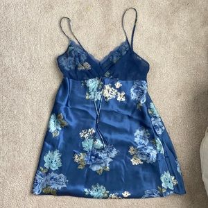 Floral print satin dress